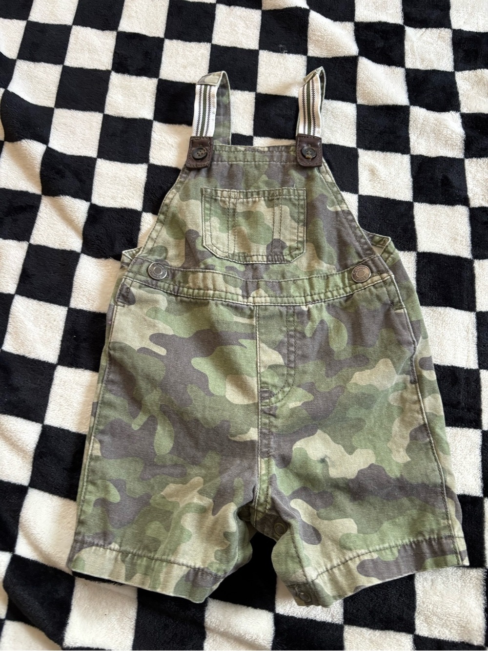 12/18 month camo short overalls